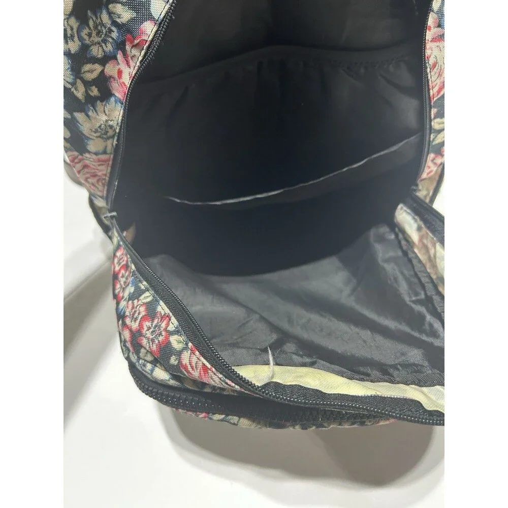 Billabong Vintage Floral Print Multi Compartment Campus Backpack Book Bag Y2K
